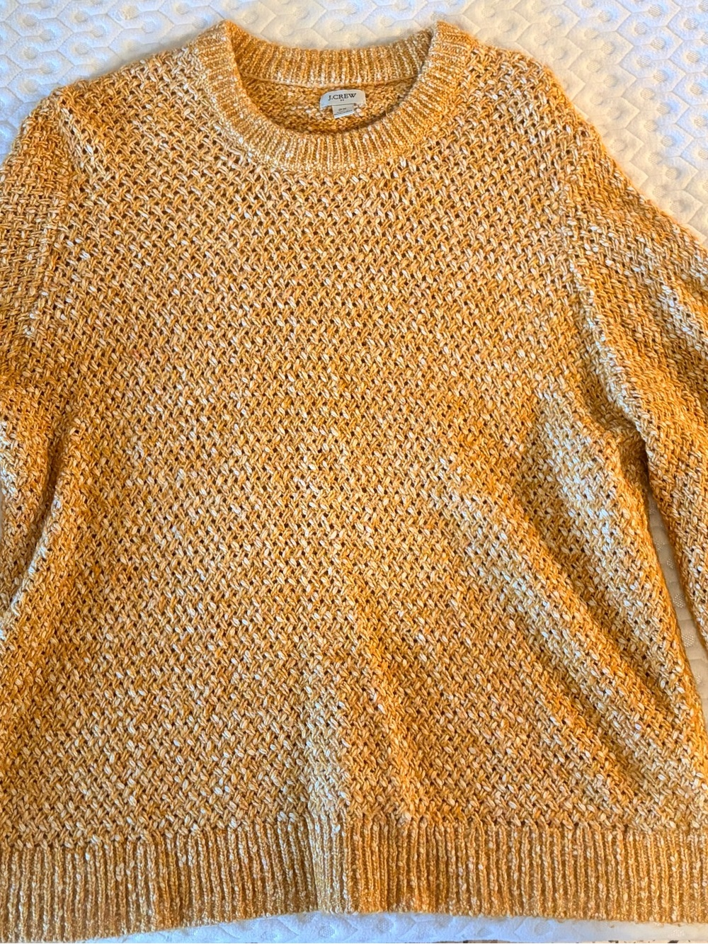 J. Crew Women's Marled Mustard Crewneck Sweater